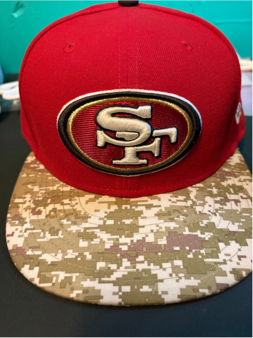 Men's New Era San Francisco 49ers Salute to Service Hat 7 5/8 Red Beige